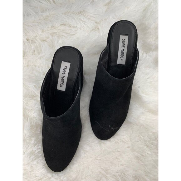Steve Madden Womens Stela Leather Closed Toe Wedge Pumps Black Suede Size 7.5 - Picture 10 of 10